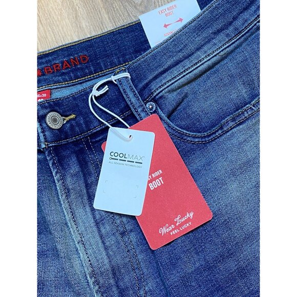 Lucky Brand Mens Easy Rider Boot Jeans 36x30 Advanced Stretch Denim CoolMax All - Picture 3 of 9